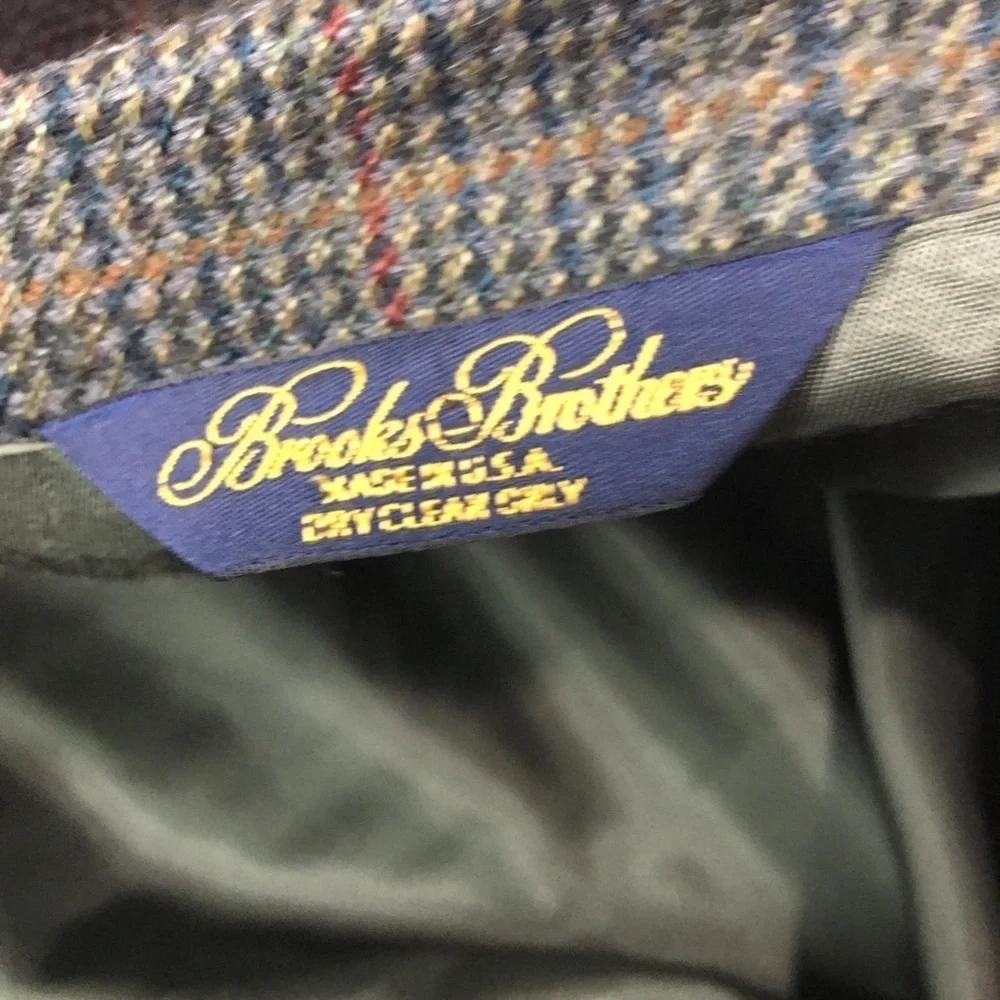 Vintage Brooks Brothers 44L Pure Wool Herringbone Tweed Sport Coat Made USA